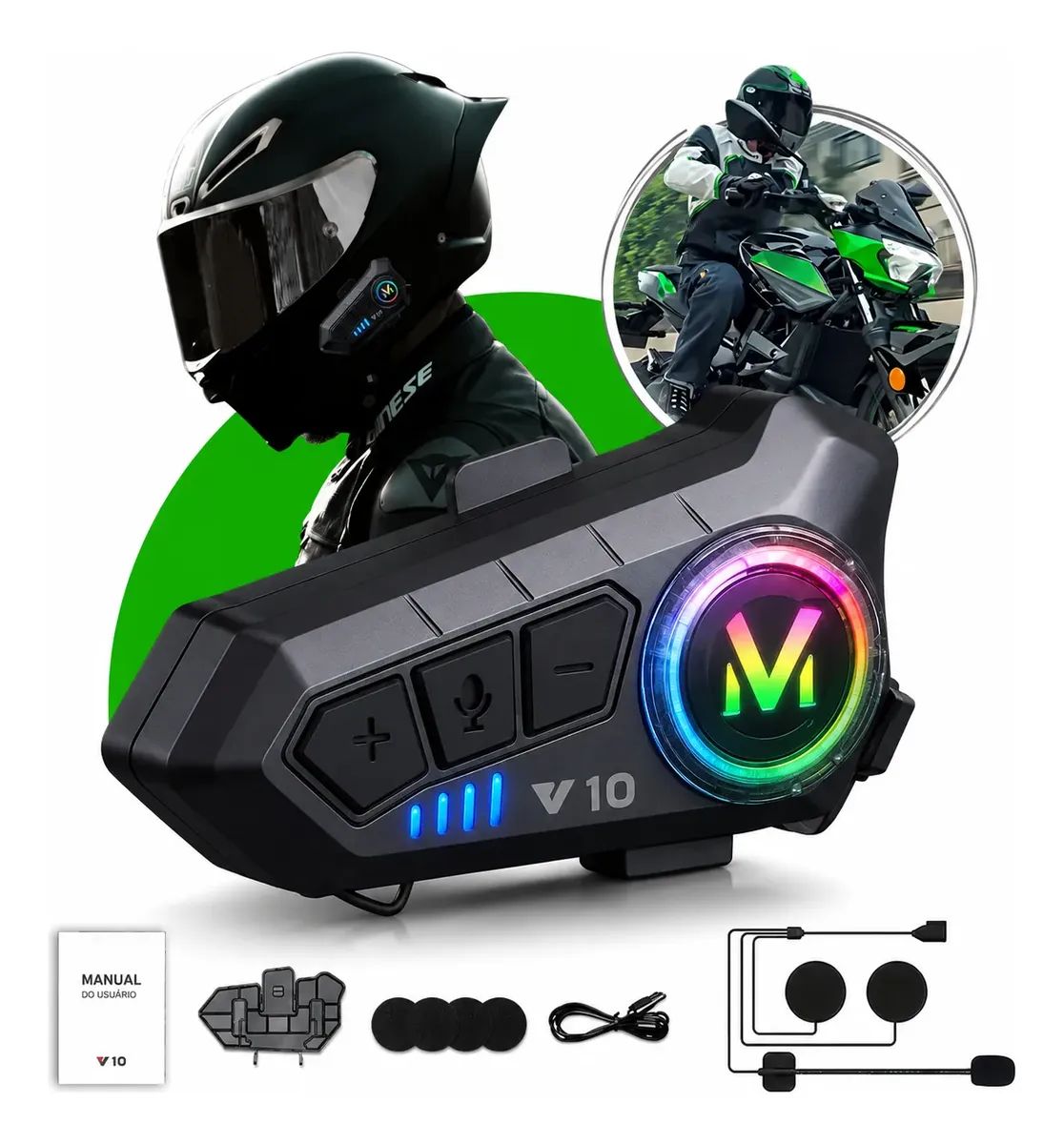 Fone de Ouvido para Capacete Bluetooth